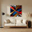 Art mural rigide en métal bleu 79-1782294250
