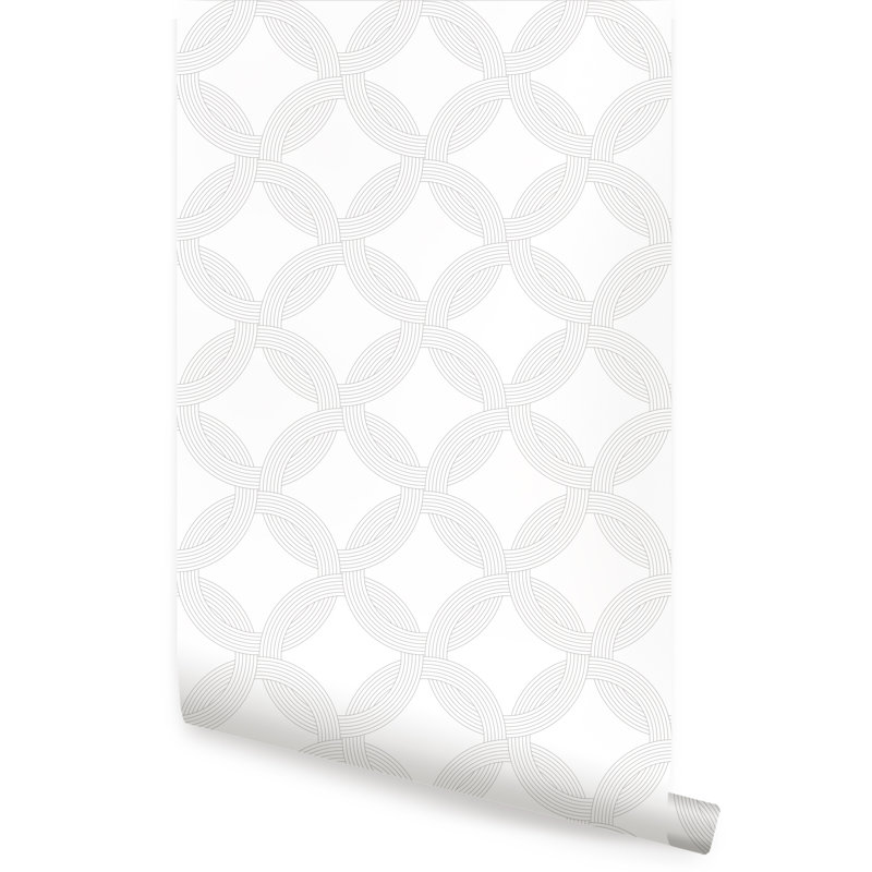 Panneau de papier peint adhésif Bette, L 2 pi x L 18 pi, gris