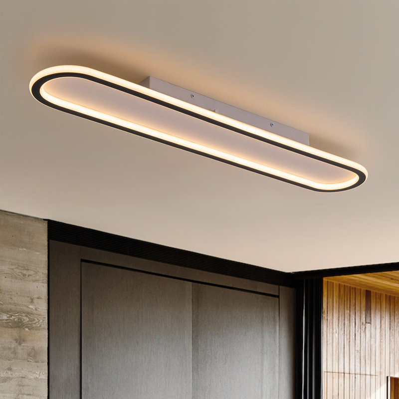 Plafonnier semi-encastré rond à DEL 1 lumière Kesly, H 2 po x l 31,5 po x P 5,9 po