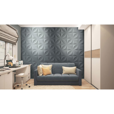 19.68" x 19.68" 3D Wall Panel in White