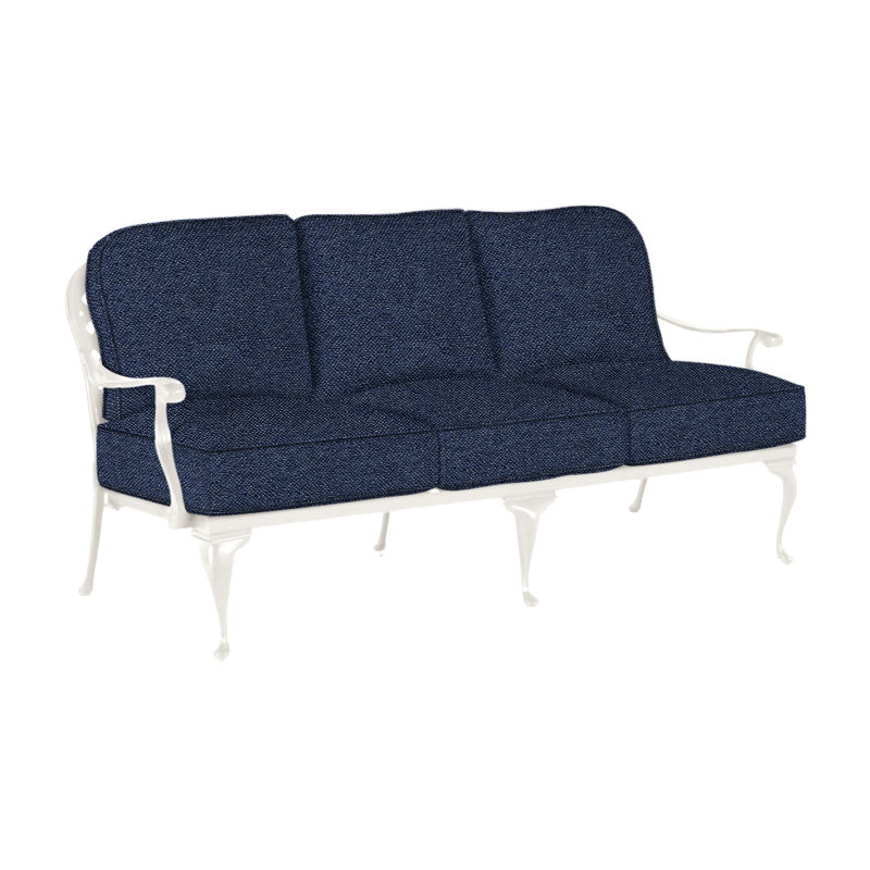Provance 78.5" Wide Outdoor Patio Sofa with Cushions, Welt, Verona Silver, Ancient Earth