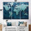 Carte du monde océanique ombrée - ensemble d'art mural carte du monde-107741797-107741799