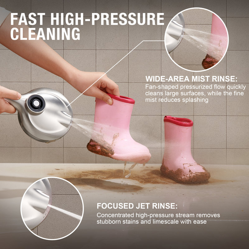 9-Setting Magnetic Shower Head With Handheld, High Pressure Shower Head With Hose, 2.5 Gpm, Brushed Nickel