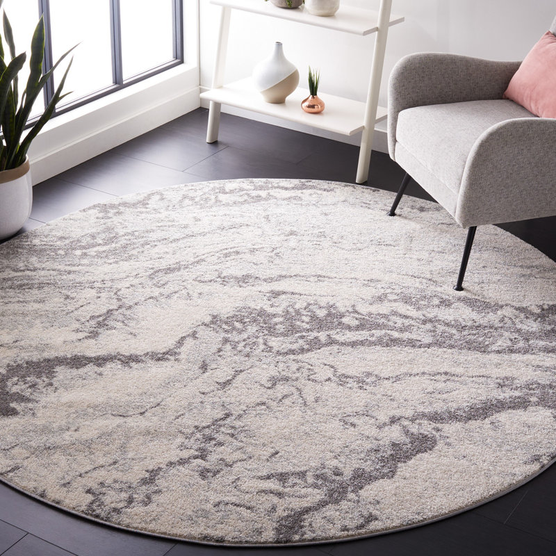 Shelvin Performance Abstract Rug, Round 6'7"