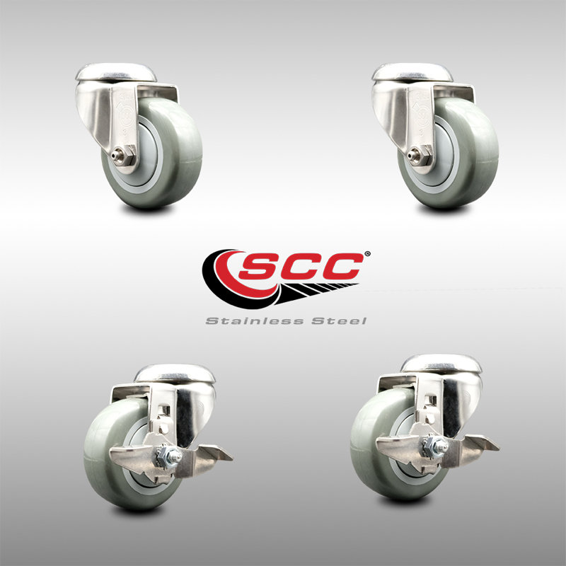 Polyurethane Casters, Gray