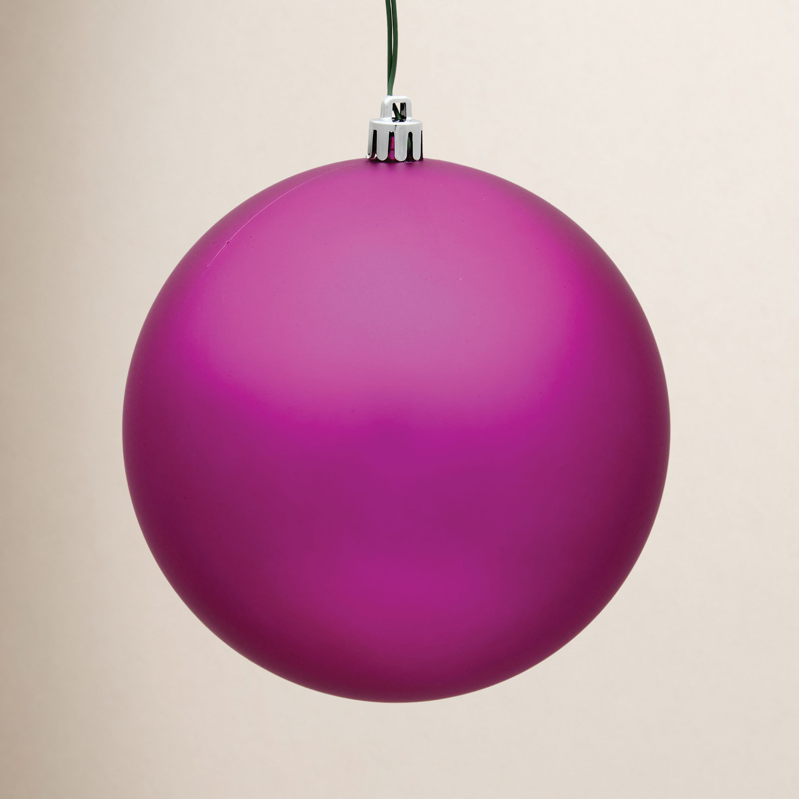 The Holiday Aisle® 4" Shatterproof Bauble, Matte Fuchsia
