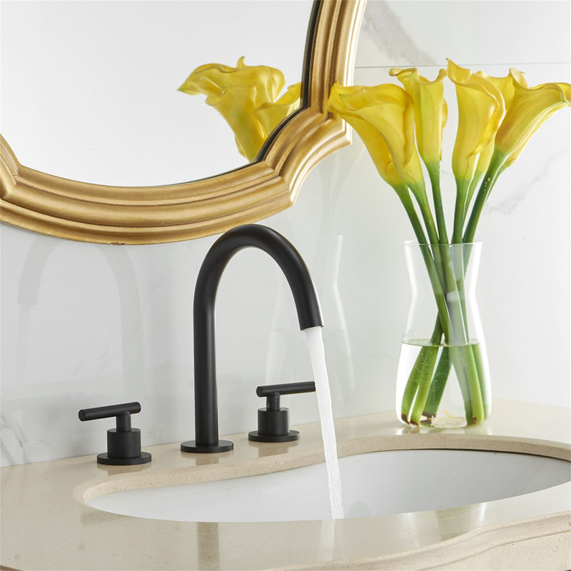 2-handle Bathroom Faucet with Drain Assembly