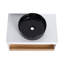 Meuble-lavabo flottant de 30 po avec lavabo vasque en veine de marbre noir, meuble-lavabo mural avec tablette ouverte avec finition en bois