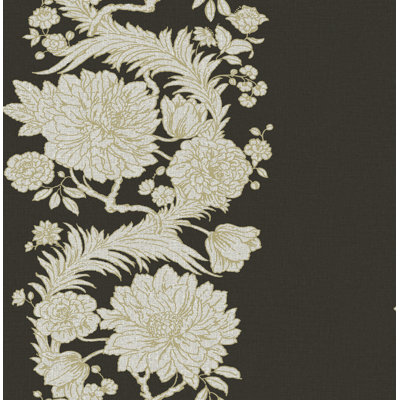 Gisela Blue Floral Columns Wallpaper