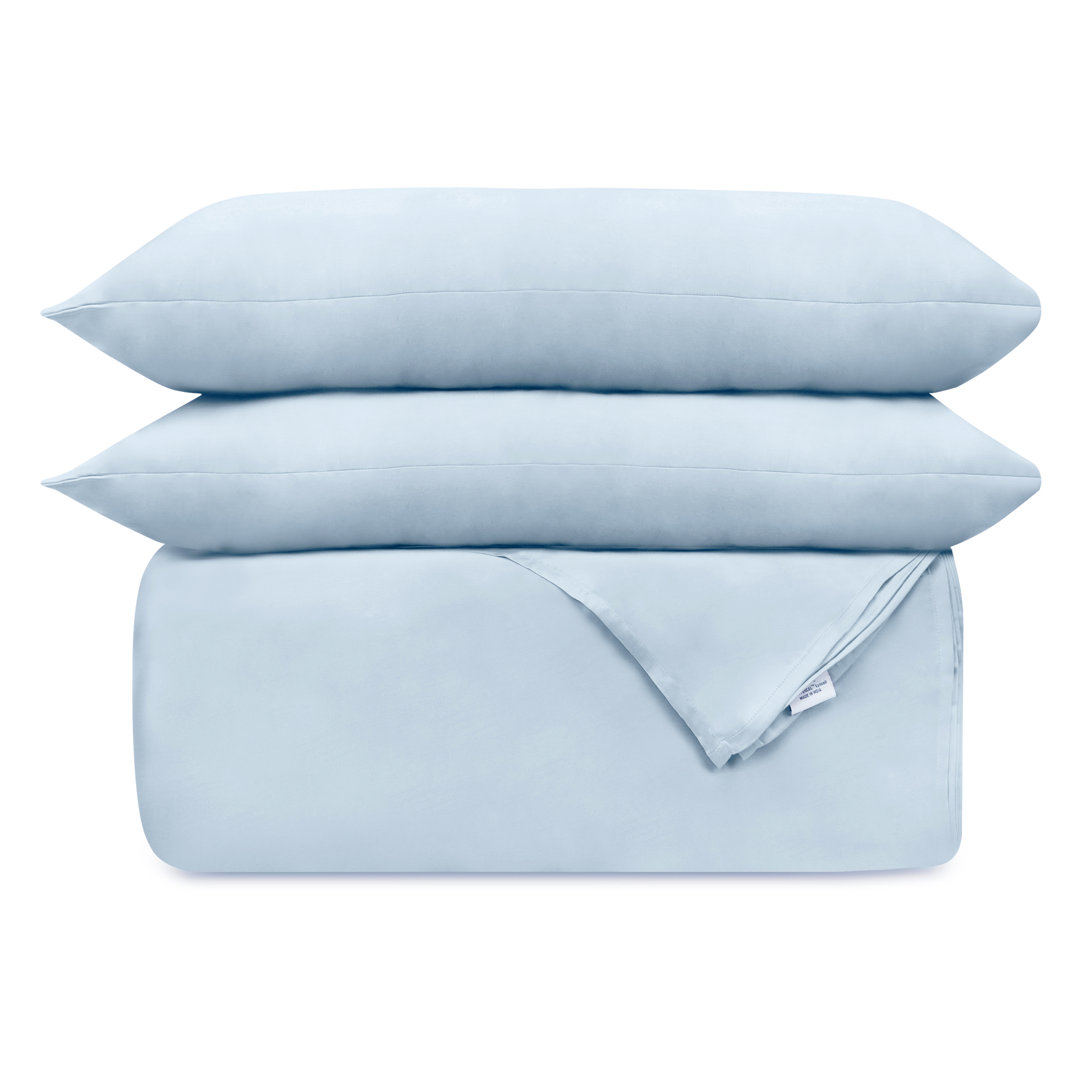 Delara GOTS Certified 100% Organic Cotton Sateen Duvet Cover Set, 400TC, Long Staple, Soft & Breathable Delara 