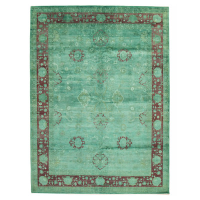 Tapis unique en laine noué à la main 9 pi 0 po x 11 pi 10 po Vibrance