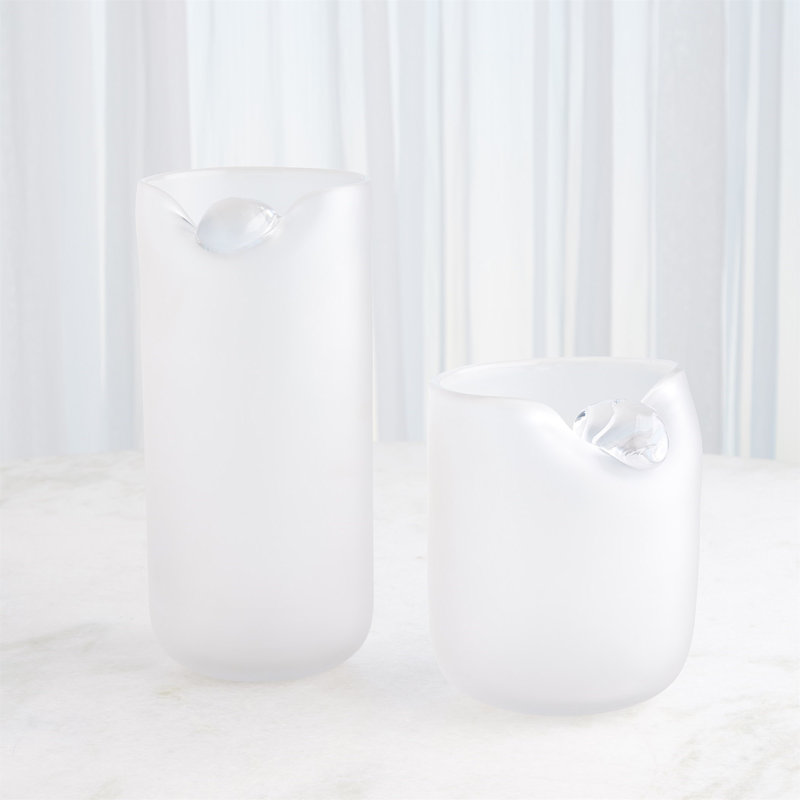 Poise Vase, 8" H x 6.5" W x 6.5" D, White