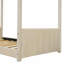 Lit simple en bois et velours, beige-743916448