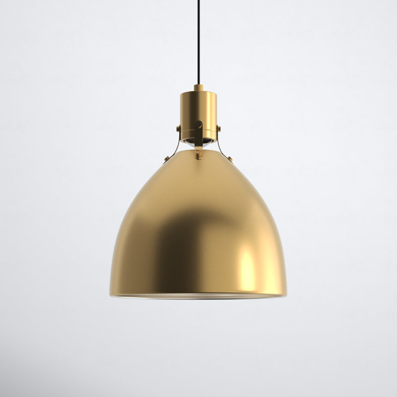Uma 1 - Light LED Single Pendant, 17" H x 14.13" W x 14.13" D, Burnished Brass