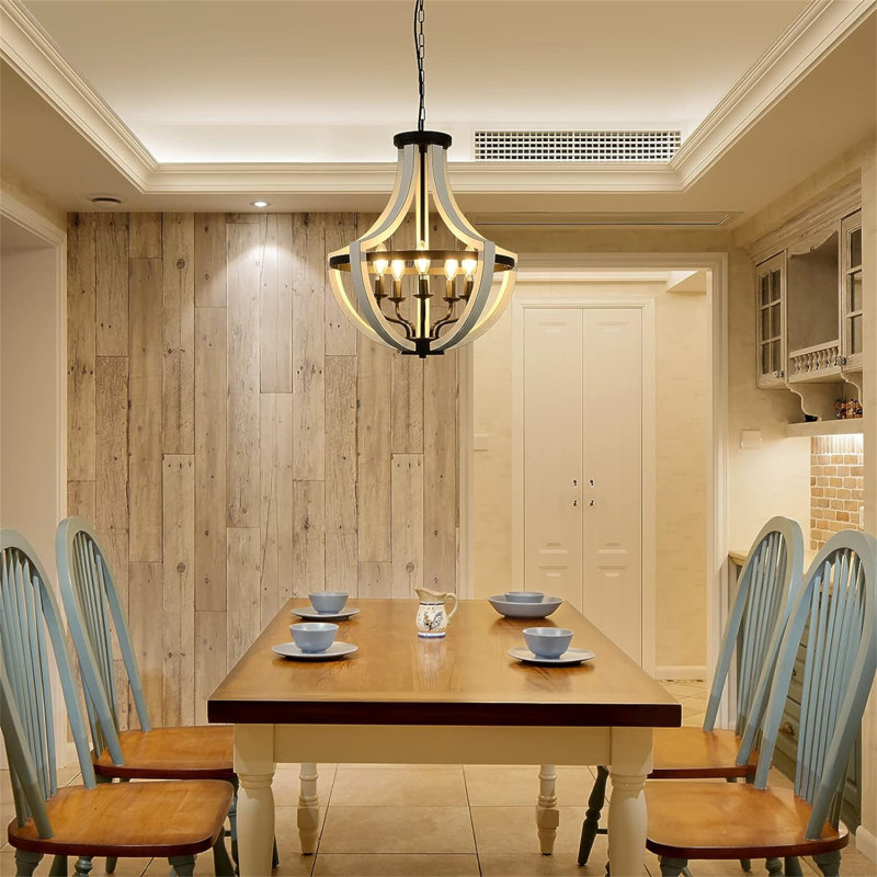 Modern White Solid Wood Chandeliers