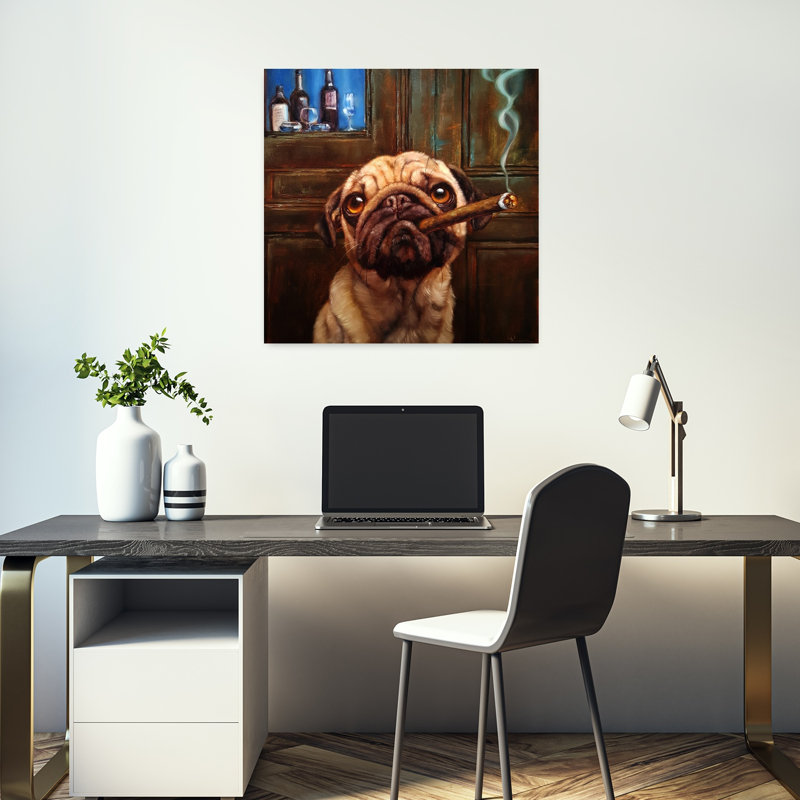 Uptown Pug Contemporary Dog Urban Art, 18" H x 18" W