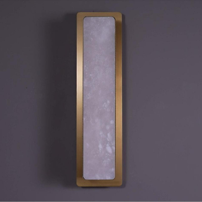 Mikinzie LED Wall Sconces Wallchiere Flush Mounted Sconces with Alabaster Shade, Brass