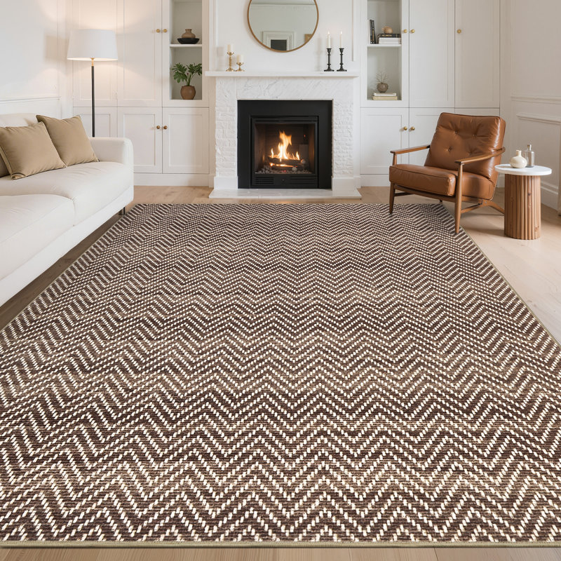 Tapis rond lavable Boho, Red, 9*12