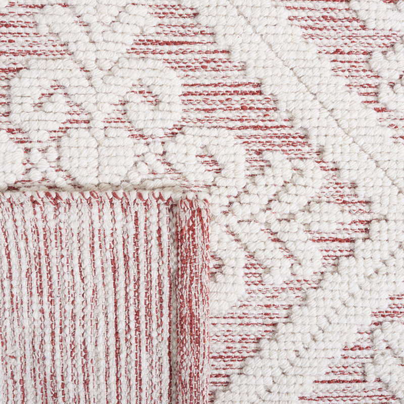 Vermont Hand Woven Wool Damask Rug, Rectangle 4' x 6'