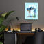 Art mural en verre Wrought Studio «Camel Pose Moon» par Tim Parker-1736074084