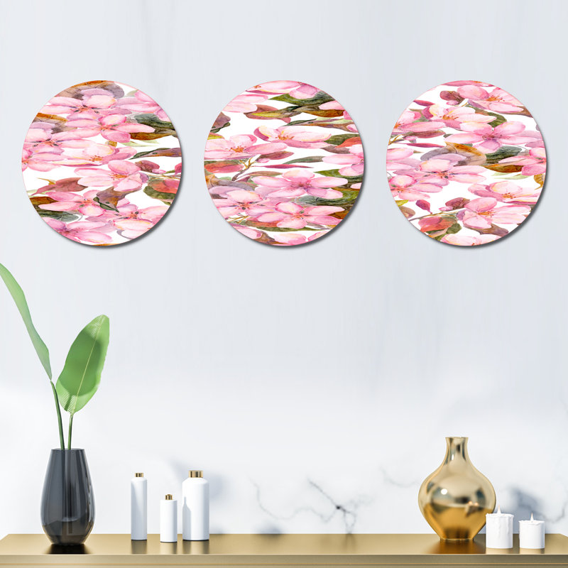 Ensemble de 3 décorations murales fleurs tropicales