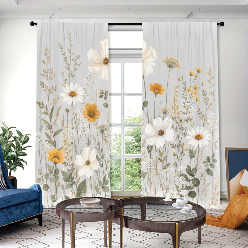 2PCS Wildflower Meadow Botanical Floral, L 52 po x H 63 po x 2 pièces