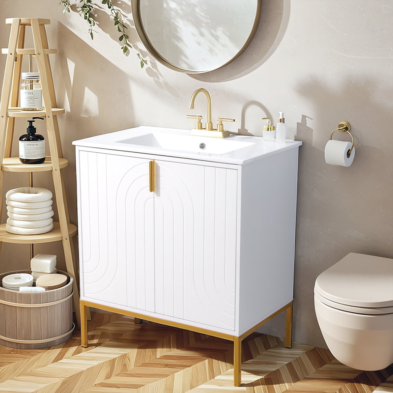 Meuble-lavabo simple 30 po blanc moderne