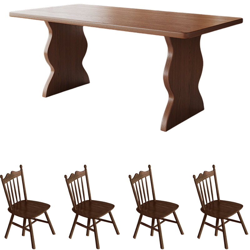 Ensemble de salle à manger en bois de frêne brun, H 29,9 po x L 78,7 po x l 34,6 po