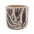 Set Of 4 4.3X4.3X4" Gray Sand And Cement Planters With Brown Botanical Motifs