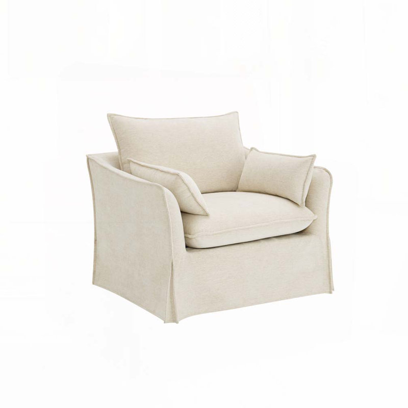 Chaise en lin Shane avec 2 coussins