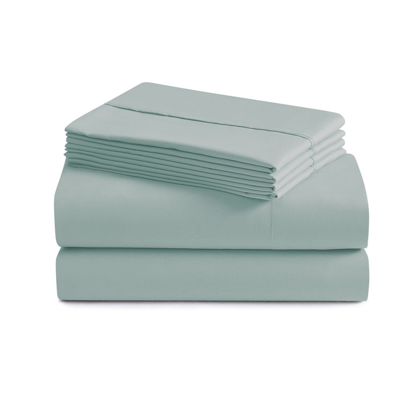 Luxurious Soft Microfiber Sheet Set with Bonus Pillowcases, Split King Sheet Set with 4 Pillowcases, Slate