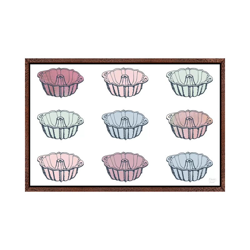Fluted Cake Pans by Statement Goods - Gallery-Wrapped Canvas Giclée on Canvas, 101.6 cm H x 66.04 cm W, Classic Wood Framed