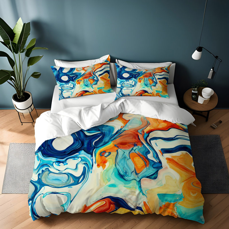 Abstract Duvet Cover, King Duvet Cover + 2 King Shams