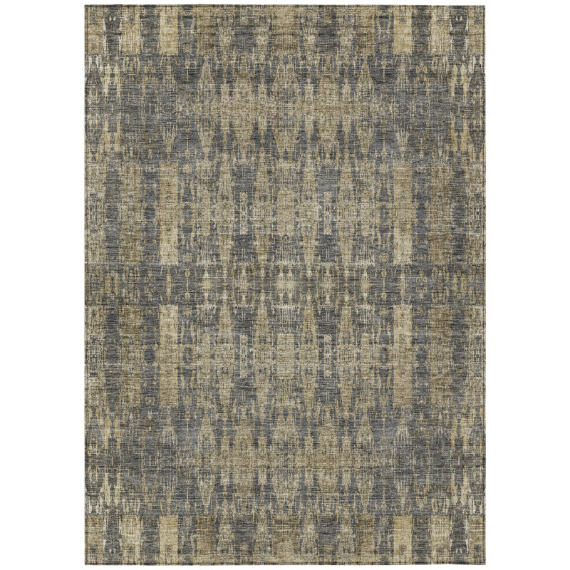 Tapis marocain d'intérieur et d'extérieur lavable beige 8 pi x 10 pi