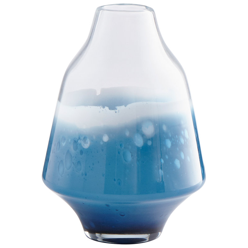 Water Dance Glass Table Vase, 12" H x 8.5" W x 8.5" D