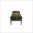 Ottoman Modern Sage Green Cocktail with Red Oak Slide Tray | Metal | Black