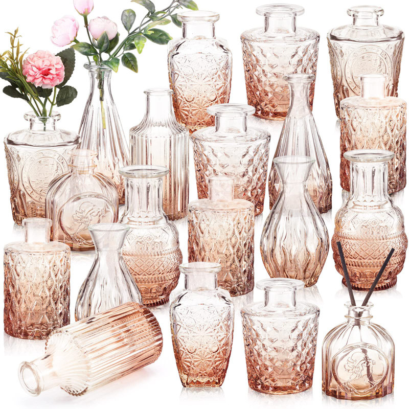 Ensemble de 20 vases à fleurs en verre pour petits centres de table en verre rustique pour table de mariage Décoration de Noël