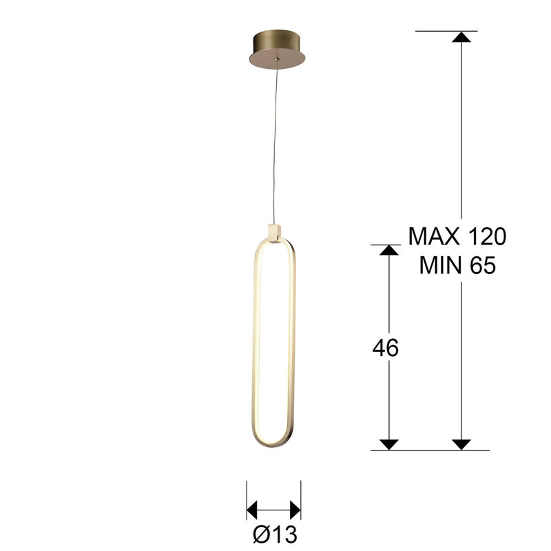 Cadwell 1 - Light LED Unique/Statement Pendant, Gold