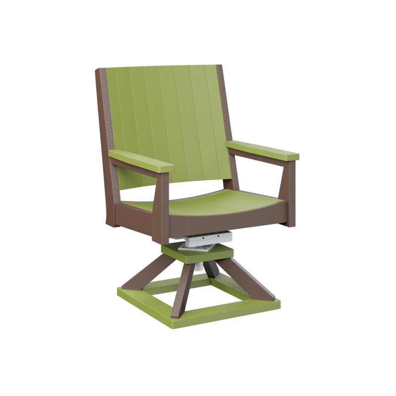 Chaise berçante berçante pivotante Berlin, Light Green/Chocolate Brown