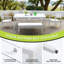 Ensemble de salle à manger 6 pièces en aluminium pour patio, ensemble de salle à manger moderne comprenant 4 chaises et 1 banc de salle à manger Sunbrella
