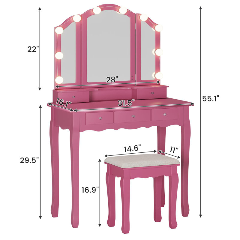 Miroir de salle de bain Antimony, Rose
