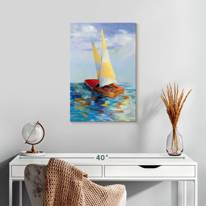 Mehar Red Sailboat, 24" H x 16" W