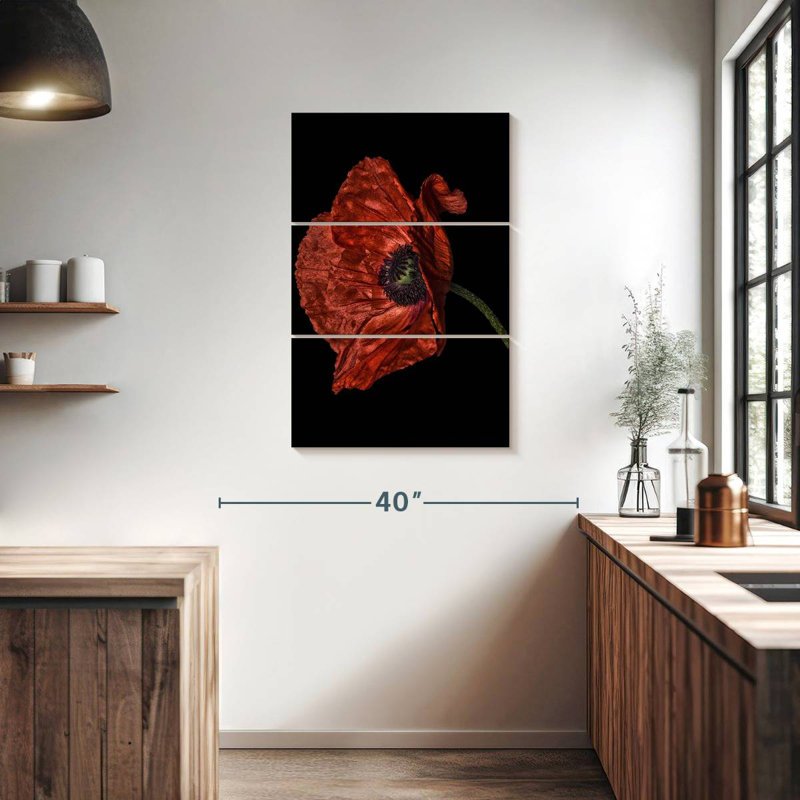 Harnek Curious Collections Poppy Red II, H 38 po x l 24 po
