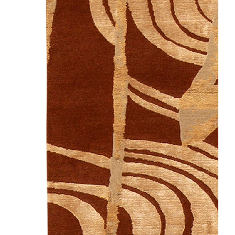 One-of-a-Kind Hand-Knotted 3' x 6' Runner Wool/Cotton Area Rug in Red/Gold