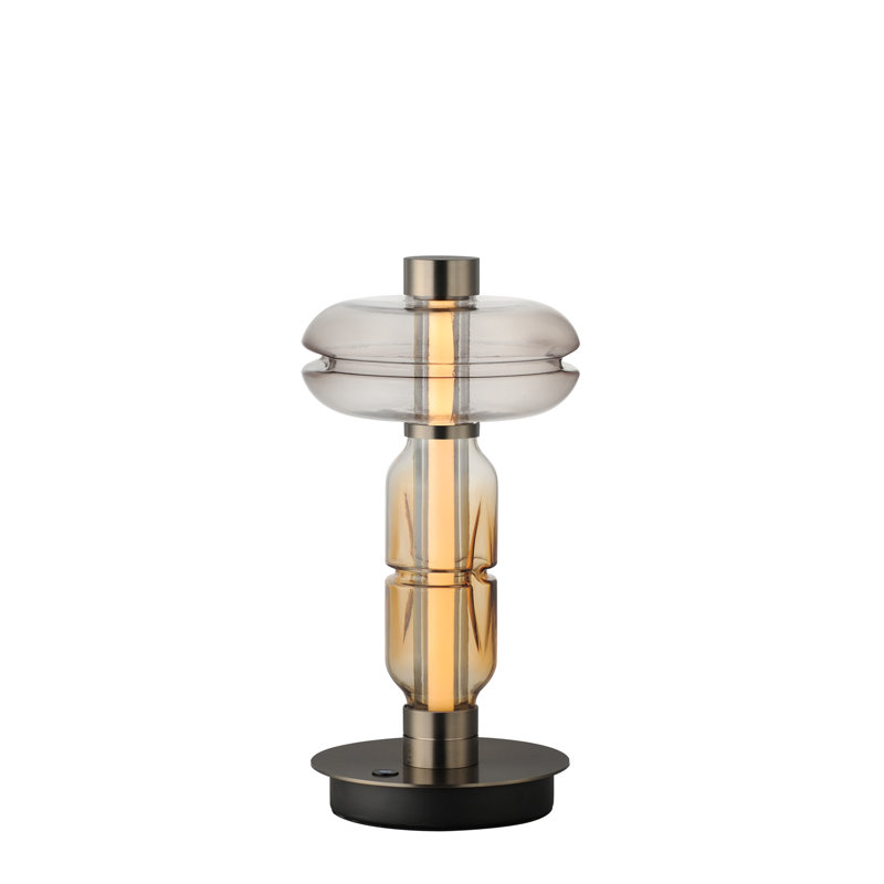 Gusto LED Table Lamp, Gunmetal, Smoked Gray/Warm Amber