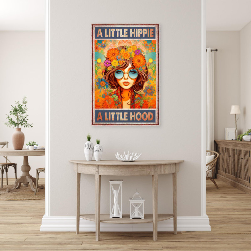 «A Little Hippie», impression sur toile, H 20 po x l 16 po x P 1,25 po