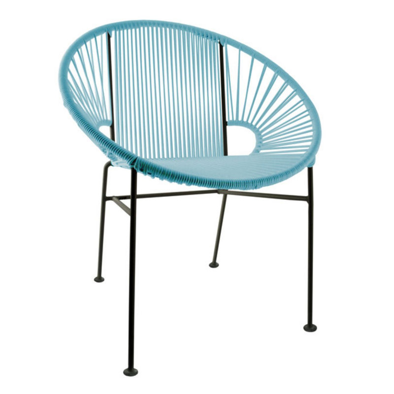 Concha Indoor/Outdoor Handmade Dining Chair, Black, Blue