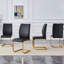 Chaise arquée, ensemble de 4 chaises de salle à manger en polyuréthane à haute résilience avec pieds arqués en métal.-121093784-121093791-121093790