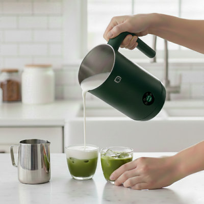 WILLOW 4-in-1 Electric Milk Frother and Steamer - Barista Quality Froth Steam - Hot and Cold Foam Options - GREEN