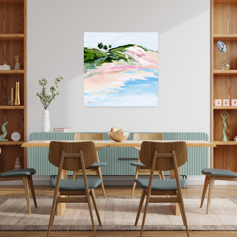 Art côtier abstrait Sandy Bay, H 36 po x l 36 po